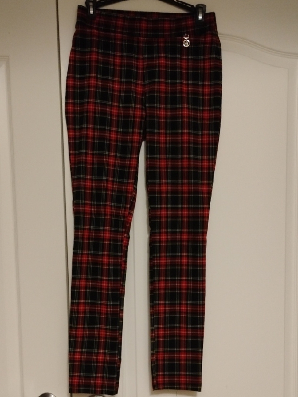 Tommy Hilfiger Red and Black Plaid Skinny Pants